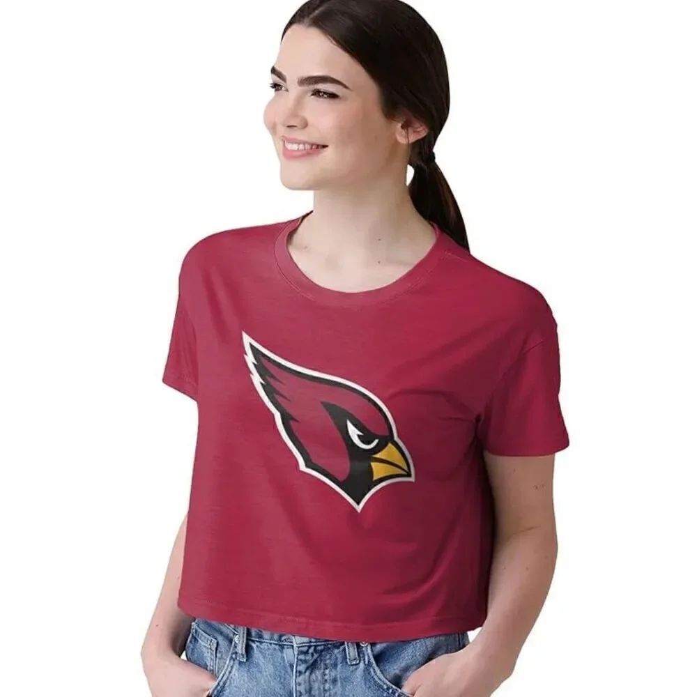FOCO NFL Team Logo Ladies Fashion Crop Top Shirt